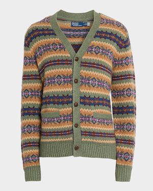 Men's Fair Isle Cotton-Blend Cardigan
