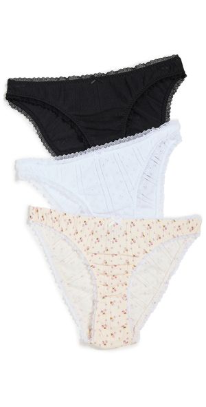 COUCOU High Rise 3 Pack Briefs White/Black/English Rose L