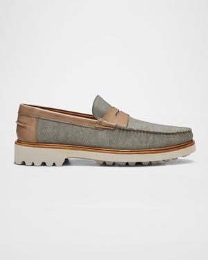 Men's Jimmy Nylon-Leather Boat Shoes
