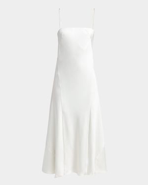 Double Silk Satin Spaghetti-Strap Maxi Dress