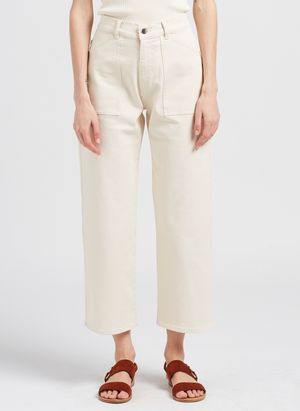 Acquaverde - Jean cropped en coton stretch - Taille 31 - Blanc