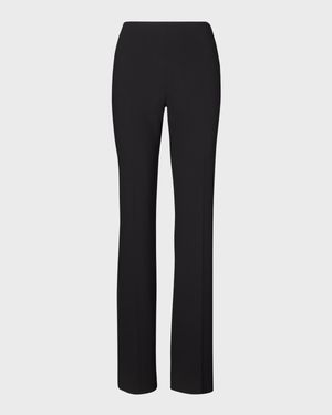 Alandra Side-Zip Stretch-Wool Pants, Black