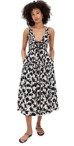 En Saison Laurel Midi Dress Ivory Black XS