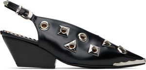 Toga Pulla Black Polido Pointed Heels