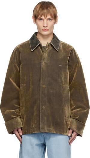 WOOYOUNGMI Tan Leather Collar Jacket