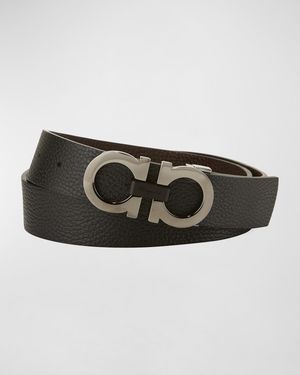 Moufflon Adjustable & Reversible Double-Gancini Buckle Leather Belt