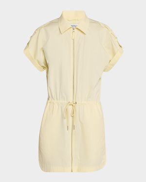 Meg Short-Sleeve Zip-Front Shirtdress