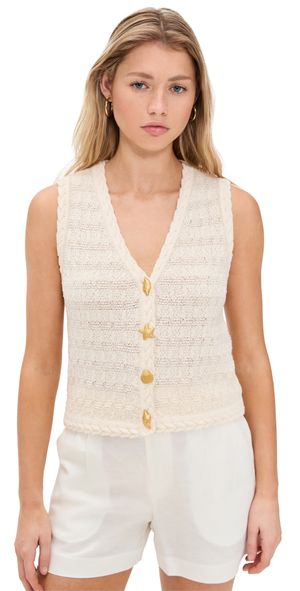 Line & Dot Riya Sweater Vest Ecru S