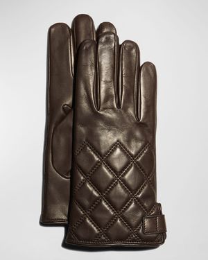 Men's Quilted Napa Snap Gloves with Cashmere Lining