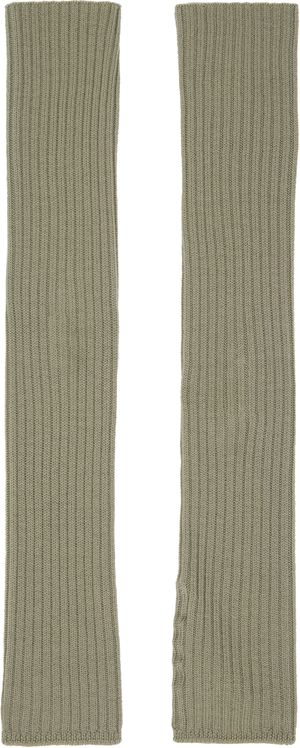 Rick Owens Green Hollywood Rasato Knit Arm Warmers