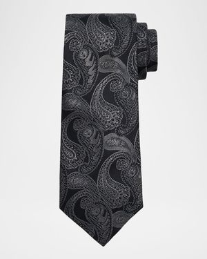 Men's Paisley Silk and Cotton Tie