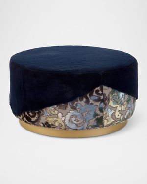 Misha Faux-Fur Round Ottoman