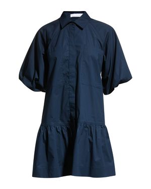Chrissy Puff-Sleeve Cotton Poplin Mini Shirtdress