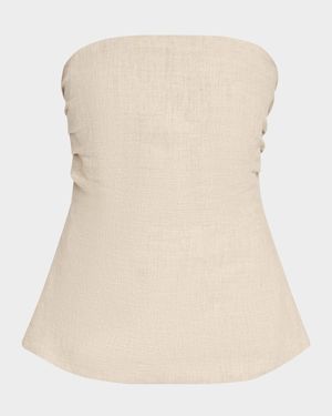 Alexa Strapless Linen Top