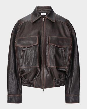 Eugene Distressed Leather Jacket