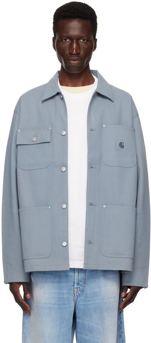 Carhartt Work In Progress Blue Michigan Faux-Leather Jacket