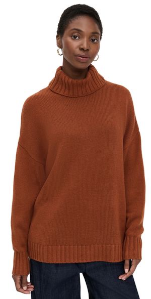 Jenni Kayne Cashmere Porter Turtleneck Rust M