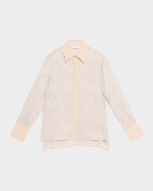 Jacquard Fil Coupé Button-Front Shirt