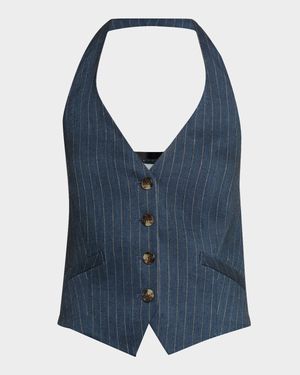 Arabella Pinstripe Halter Vest