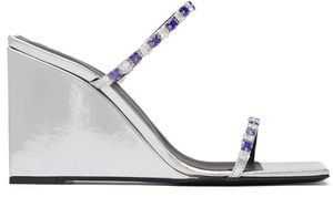 Giuseppe Zanotti Silver Shangay Heeled Sandals
