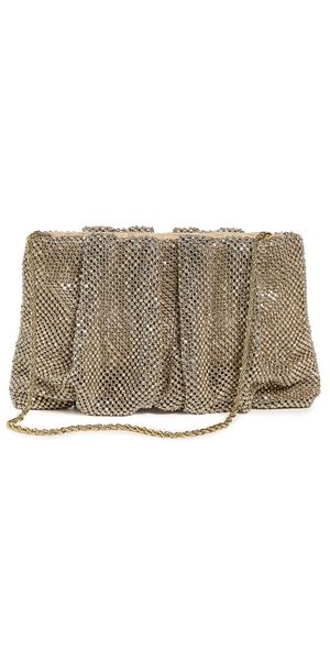 Loeffler Randall Serena Gathered Clutch Shadow Gold One Size