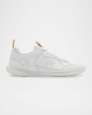 Blade Check Leather Trainer Sneakers