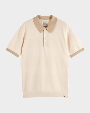 Men's Cotton Texture Knit Polo Shirt