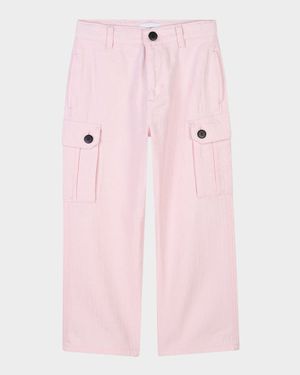 Girl's Cotton Twill Cargo Trousers, Size 6-12