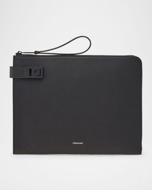 Men's Twins Leather Zip Pouch