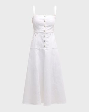 Veena Fit & Flare Midi Pinafore Dress