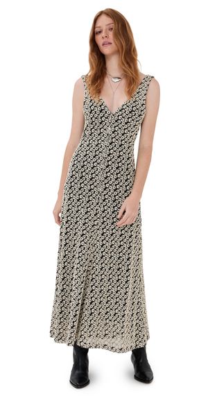 Isabel Marant Sonia Maxi Dress Ecru/Black 42