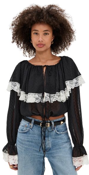 For Love & Lemons June Top Black XXS