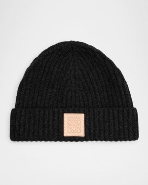 Cashmere Blend Logo-Patch Beanie