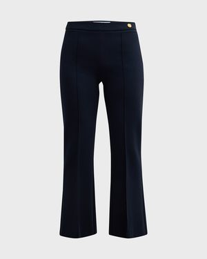 Lola Cropped Stretch Crepe Flare Pants