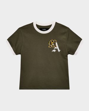 Kid's Varsity Patch Ringer T-Shirt, Size 4-12