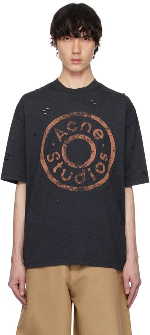 Acne Studios Gray Relaxed Fit Logo T-shirt
