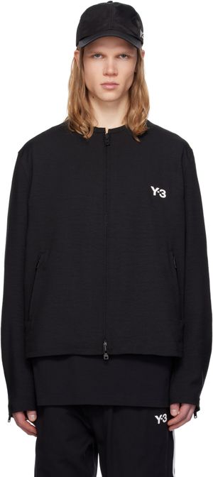 Y-3 Blouson noir à garnitures à trois rayures - Sport Uniform