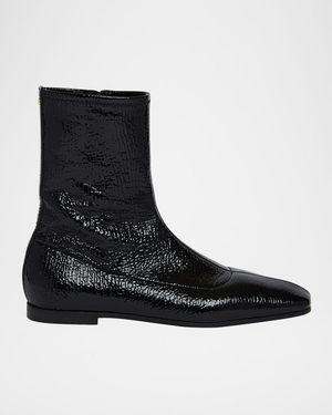 Men's Glovely Patent Zip Ankle Boots