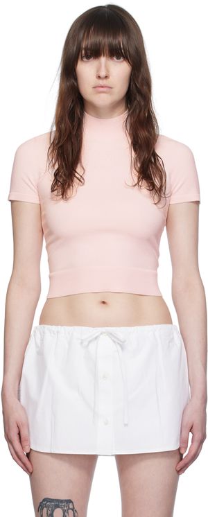 alexanderwang.t Pink Mockneck T-Shirt