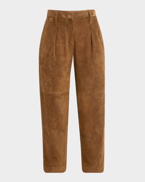 Cropped Suede Trousers