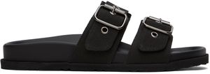 MSGM Black Canvas Sandals
