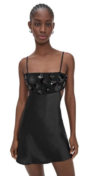 Bailey Rose Black Embellished Mini Dress Black M