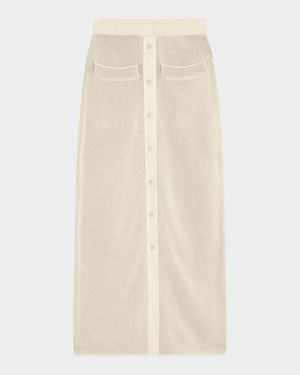Striped Cotton Knit Maxi Skirt