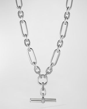 Lexington Chain Necklace with Diamonds in Silver, 9.8mm, 18"L