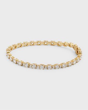 18k Yellow Gold Round Diamond Tennis Bracelet, 7.11tcw, 7"L