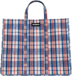 VETEMENTS Blue Barbes Shopper Tote