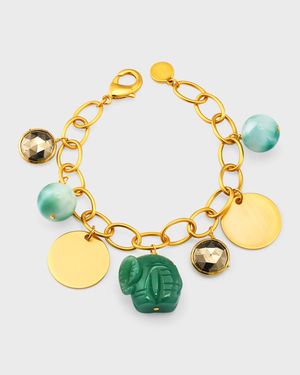 Jade Elephant Charm Bracelet