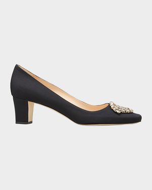 Okkato Low-Heel Crepe Pumps