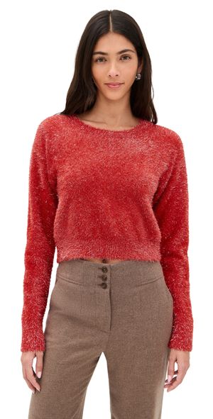 LE BOP Tinsel Cropped Sweater Mint XS