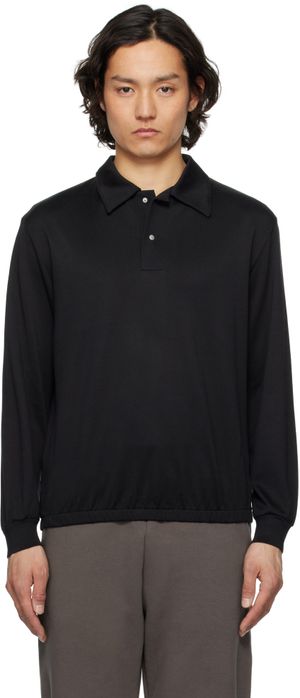 Lady White Co. Black LS Richmond Polo